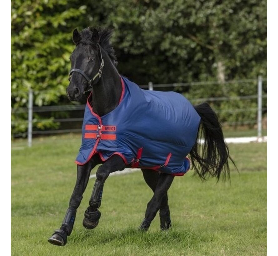 Couverture Horseware Mio Turnout Lite 0gr - Bleu foncé-rouge - 175