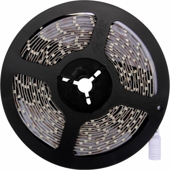 KIT AVEC BANDE LED FLEXIBLE ET ALIMENTATION - BLANC CHAUD - 300 LEDS - 5 m - 12Vdc - SANS REVÊTEMENT