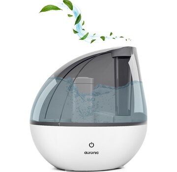 Auronic Humidificateur Auronic - Adapté à la chambre de bébé et à la chambre à coucher - Blanc - Filtre à eau inclus