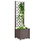 Coast Banc pour plantes avec treillis - 40 x 40 x135 cm - Brun