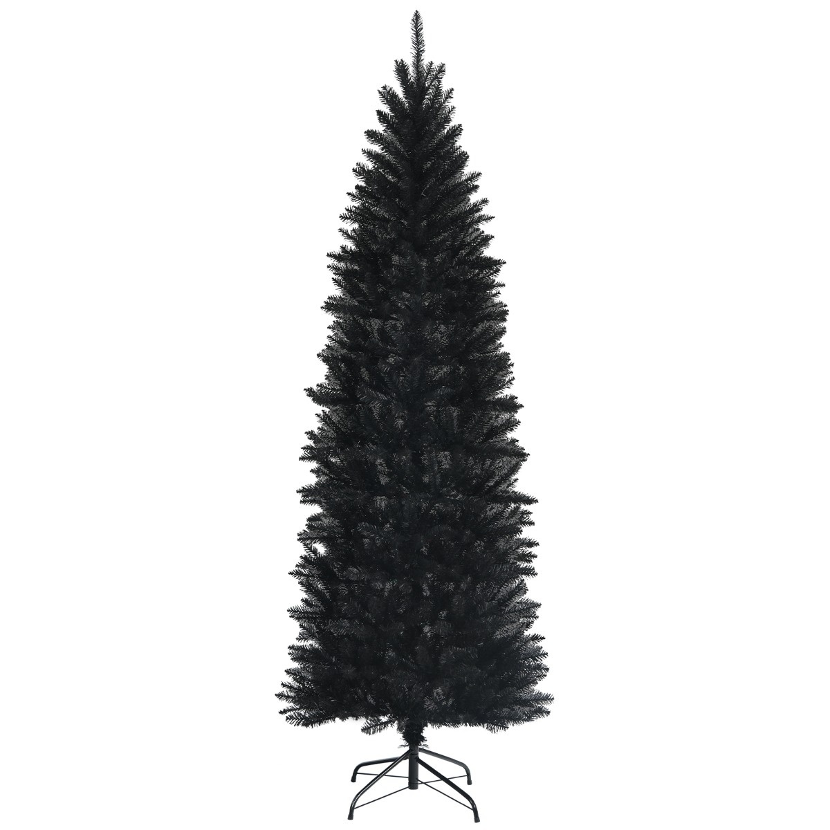 Coast 210 cm crayon arbre de Noël Artificiel Sapin avec support métal Aiguilles PVC noir
