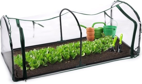 Kinzo Garden Greenhouse - Serre tunnel - avec fermeture éclair - Acier - 130x60x50cm