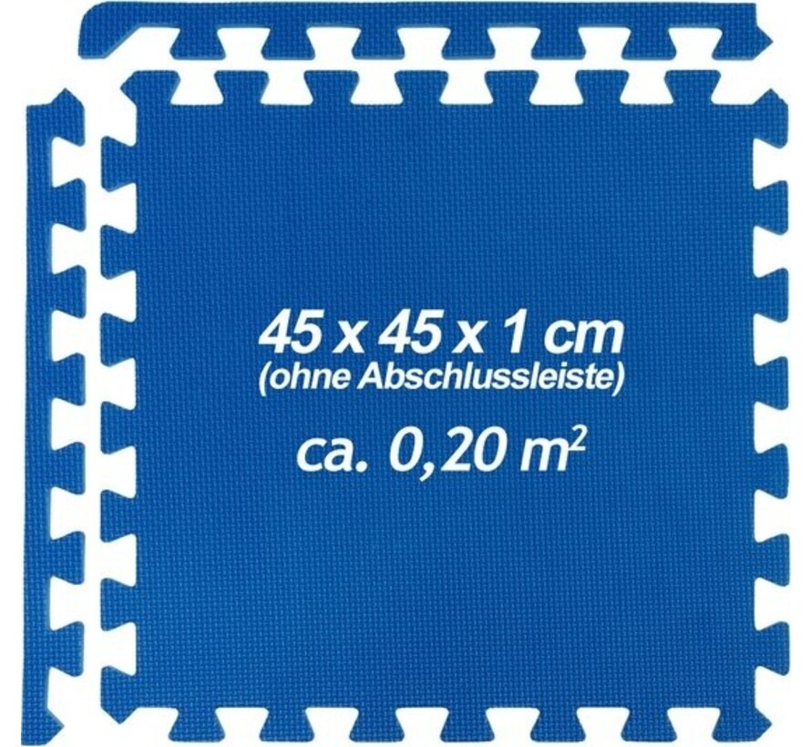 Monzana 8x Floor Protector - 45x45cm Anti-slip Expandable - Blue