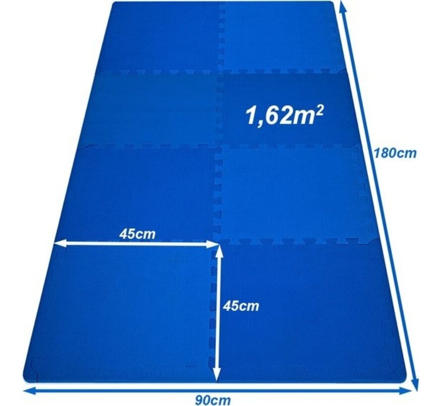Monzana 8x Floor Protector - 45x45cm Anti-slip Expandable - Blue