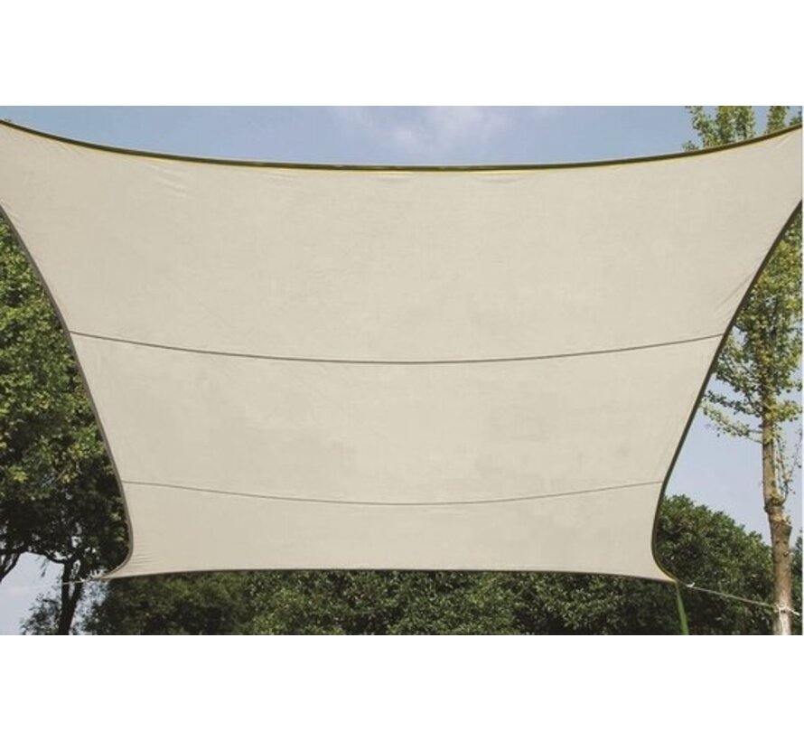 Perel Toile d'ombrage, hydrofuge, 5 x 5 m, 160 g/m², polyester, carré, crème