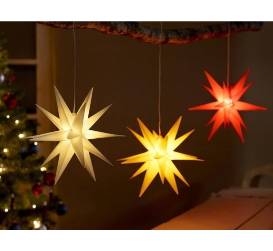 Star-Max LED étoile de Noël en plastique 35cm rouge