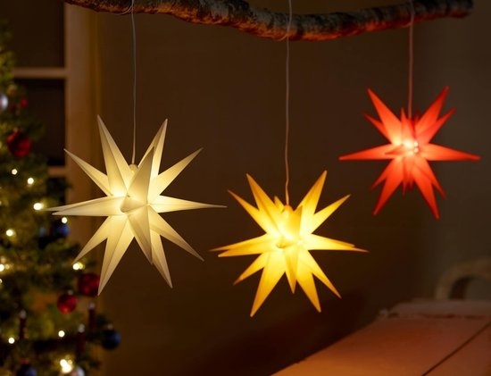 Star-Max LED étoile de Noël en plastique 35cm rouge