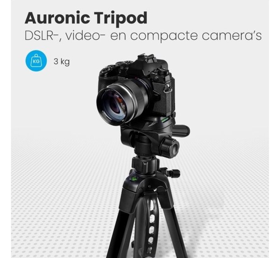 Auronic Tripod - Appareil photo ou téléphone - Trépied avec support pour smartphone - Noir