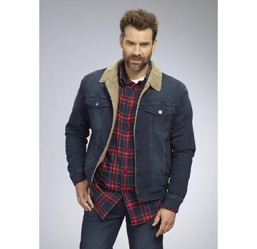 TERRAX WORKWEAR Veste en jean avec doublure teddy, couleur bleu jean, taille M