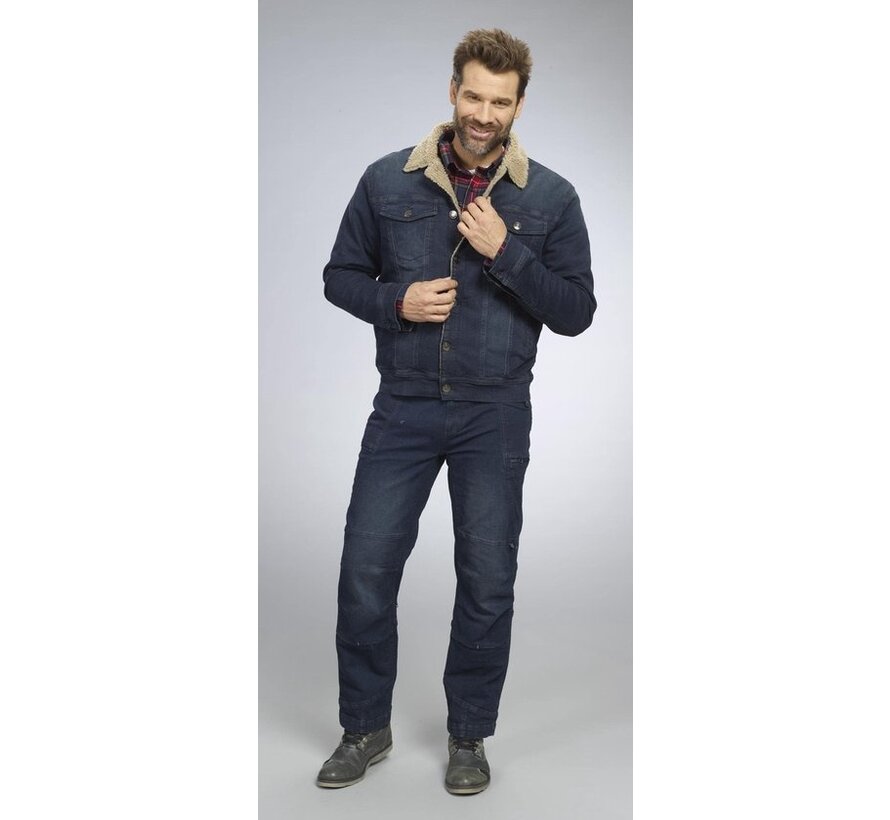 Veste en jean avec doublure teddy, couleur bleu jean, taille M