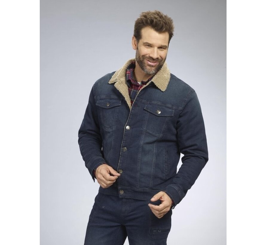 Veste en jean avec doublure teddy, couleur bleu jean, taille M