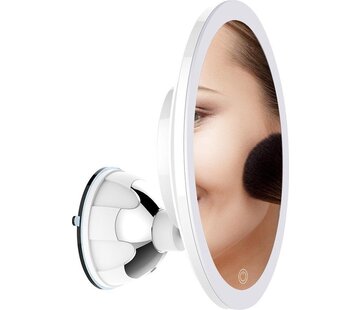 Innovision Miroir de maquillage avec éclairage et ventouse - réglable sur 360° - grossissement 10x