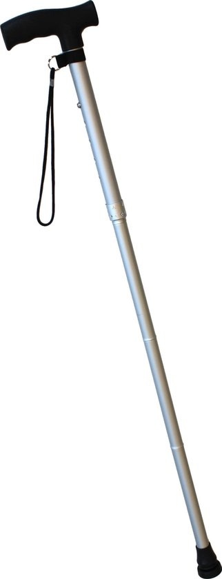 Canne pliante Parcura - Réglable de 85 à 95 cm - Courroie de poignet incluse