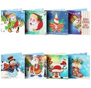 Rubye® Rubye® Cartes de Noël avec peinture au diamant - Adultes avec peinture au diamant - Avec enveloppes - Noël - 8 pièces