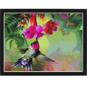 Rubye® Rubye® Peinture au diamant adultes - Peinture au diamant enfants - Peinture au diamant paquet complet - Colibris colorés - 30x30cm