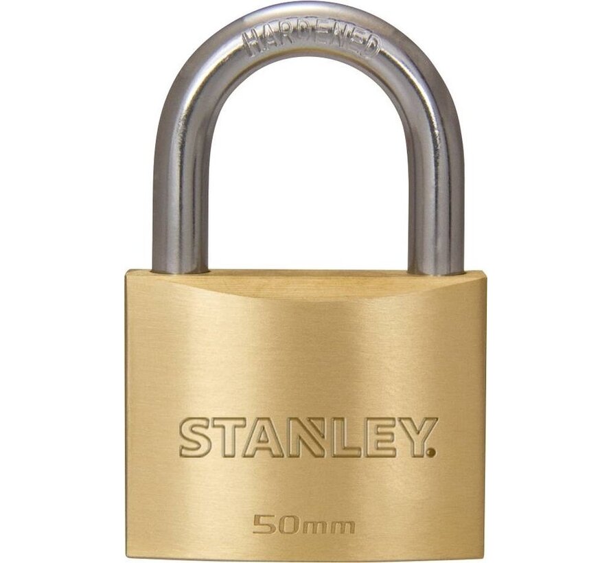 Stanley Padlock Set with Key - 4 Pieces - 50 MM - Solid Brass Locks