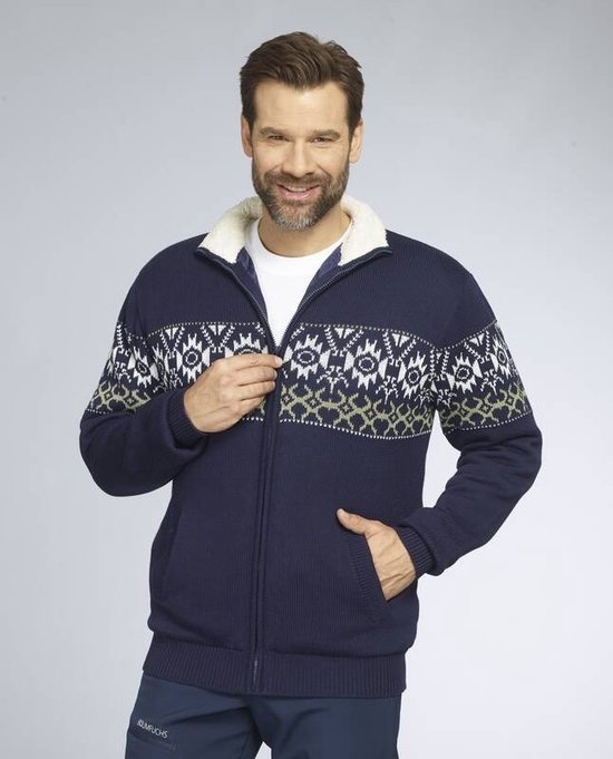 Gilet doublé, couleur marine/vert, taille L