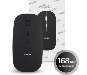 Wurk Wurk Wireless Mouse - Rechargeable - Bluetooth 4.0 - 2.4GHz - USB - Sans fil - Souris d'ordinateur - Ordinateur portable - PC - Noir