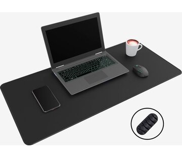 Wurk WURK Tapis de bureau professionnel en caoutchouc - Organisateur de bureau - Accessoires de bureau - Tapis de souris XXL- Inclut un clip pour câble - 90x40 - Noir