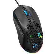 HxSJ HXSJ X300 Optical Gaming Mouse - Ultra light - Eclairage RGB - Boîtier arrière remplaçable - 7200DPI - Noir