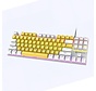 XUNFOX K80 RGB clavier de jeu mécanique 87 touches TKL - clavier de jeu Windows/Mac - interrupteur bleu - Clavier mécanique - QWERTY - claviers de jeu anti-ghosting - Jaune/Blanc