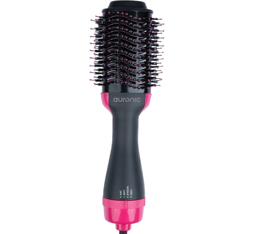 Brosse soufflante et coiffante 3 en 1 - Auronic  - 1000W - Noir/Rose