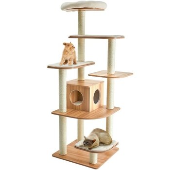 Coast Arbre à chat moderne Coast 175 cm avec corde en sisal de haute qualité résistante aux griffes Arbre à chat à colonne avec rembourrage en peluche douce