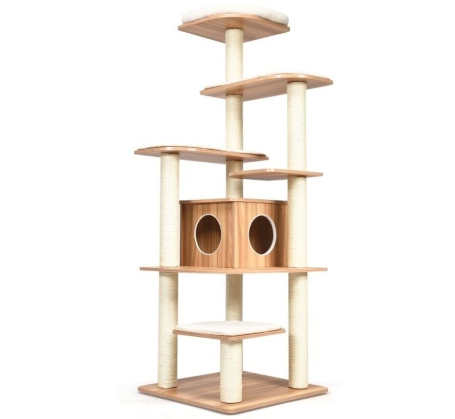 Arbre à chat moderne Coast 175 cm avec corde en sisal de haute qualité résistante aux griffes Arbre à chat à colonne avec rembourrage en peluche douce