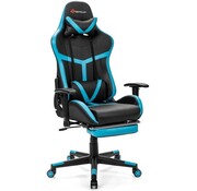 Coast Coast Gaming Chair Chaise ergonomique pour PC avec support pour la tête et le lombaire Bleu