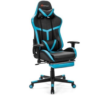 Coast Coast Gaming Chair Chaise ergonomique pour PC avec support pour la tête et le lombaire Bleu