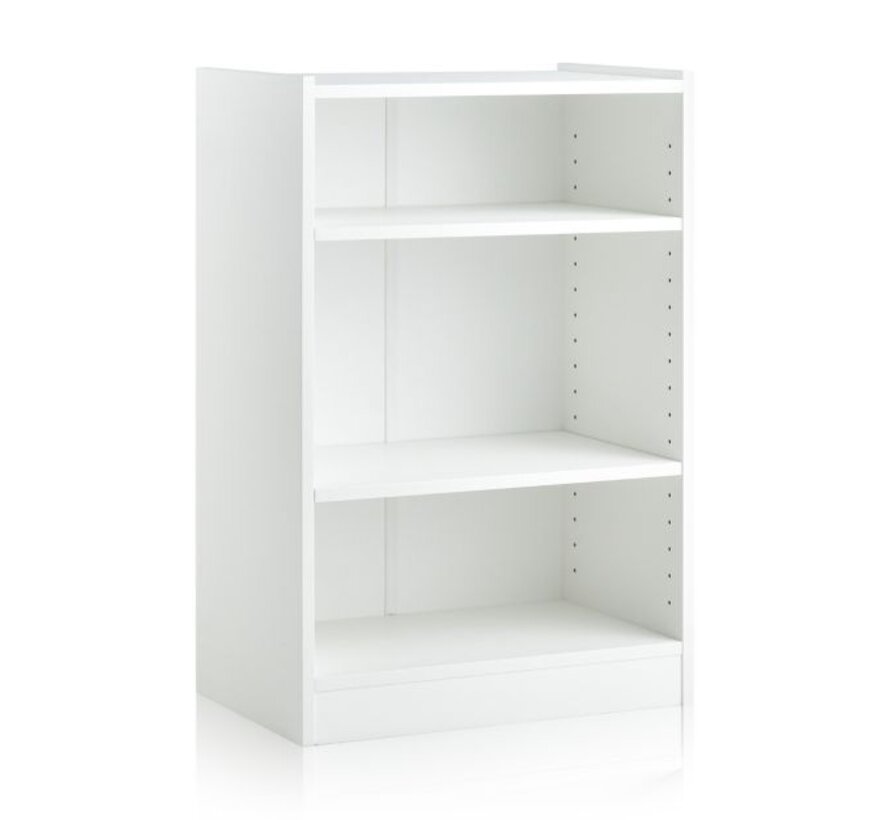 Coast Bookcase Standing Rack with 3 Compartments Shelf with Adjustable Shelves 30 x 50 x 75 cm White