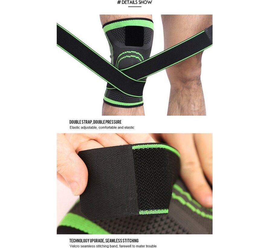 Genouillère - Bandage de genou - Vert - Taille M