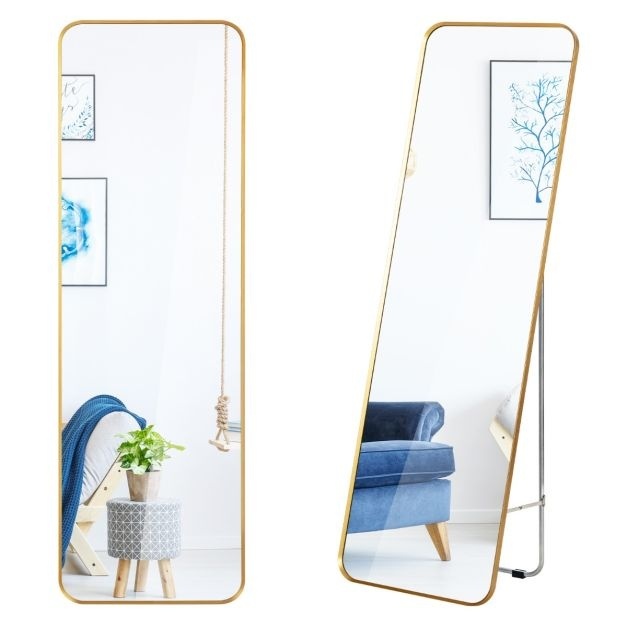 Coast Pass Mirror Miroir mural avec support avec feuille antidéflagrante Miroir rectangulaire sur pied ou suspendu 40 cm x 130 cm