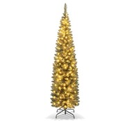 Coast Coast Artificial Christmas Tree of 180 cm Arbre de Noël illuminé en forme de crayon avec 390 branches 180 lumières LED blanc chaud et support en métal