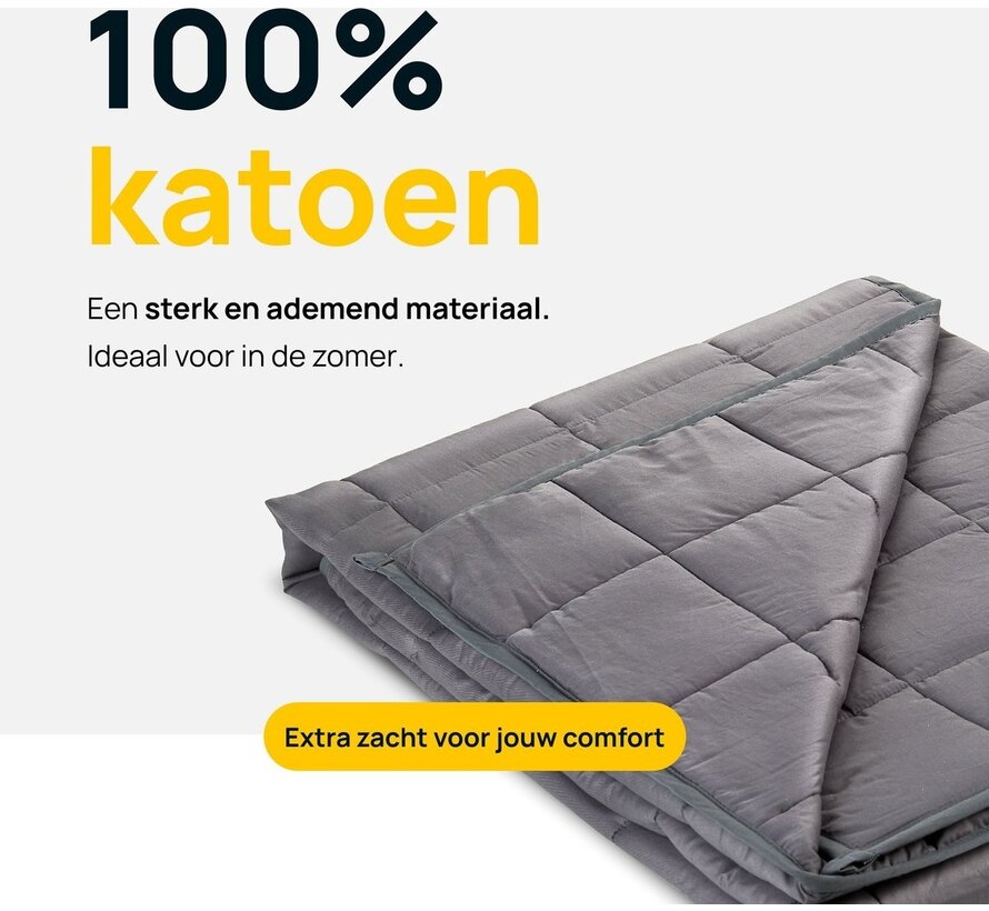 Couverture lestée Kustaa 6.8kg - 152x203cm - 100% coton - Couverture apaisante - Couverture lestée - Anti stress