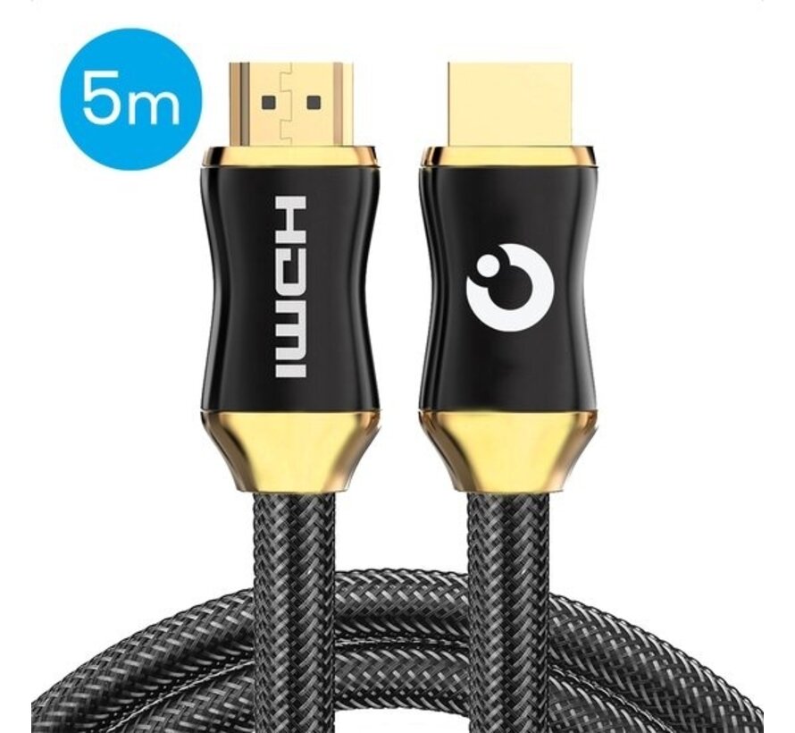 Auronic Câble HDMI 2.0 - 5M - 18Gbps - Haute vitesse et résolution - 4K (60 Hz) - Noir