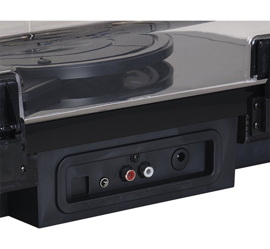 Denver Record Player Dual Bluetooth - Haut-parleurs intégrés - USB - Rétro - Bois - VPL230B