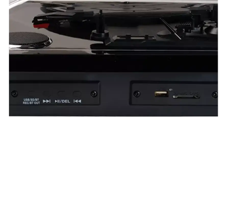 Denver Record Player Dual Bluetooth - Haut-parleurs intégrés - USB - Rétro - Bois - VPL230B