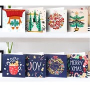 Rubye® Rubye® Cartes de Noël avec peinture au diamant - Peinture au diamant adultes - Avec enveloppes - 8 pièces - 15x15cm