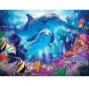 Rubye® Rubye® Peinture au diamant adultes - Peinture au diamant enfants - Dauphins colorés - 30x40cm