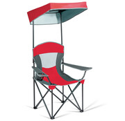 Coast Chaise de camping Coast avec Sunroed Chaise d'extérieur Clover Glacière avec parasol 90 x 72 x 150 cm rouge