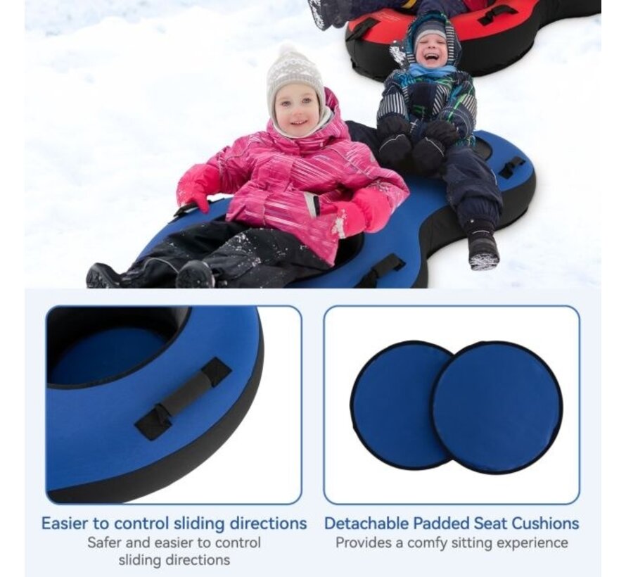 Coast 2-Seater Snow Sleigh - 200 cm - Avec cordon de serrage - Bleu