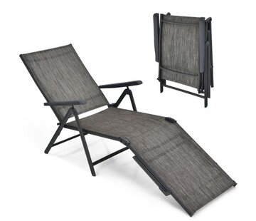 Coast Chaise longue pliante Coast - capacité de poids 150KG - gris