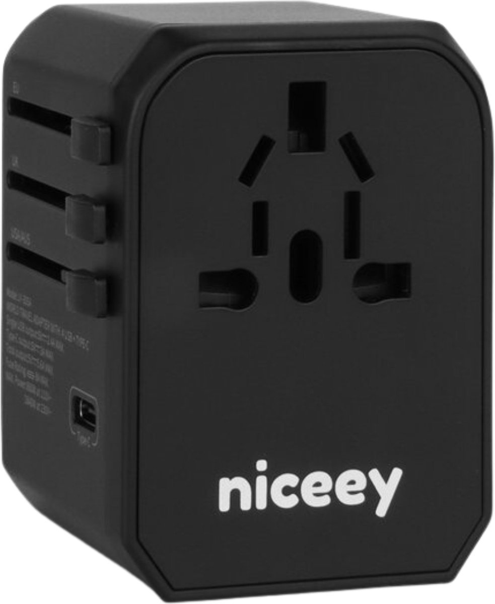 Niceey World plug - Prise universelle - Noir