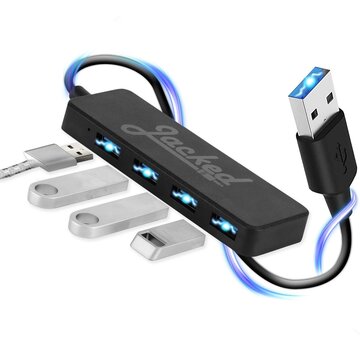 Jacked Répartiteur USB Jacked pour ordinateur portable - répartiteur usb hub 3.0 - hub usb 4 ports - station d'accueil usb multiport