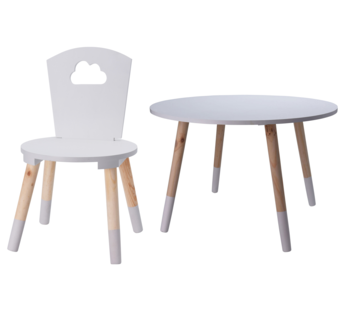 KidCollection KidCollection Table pour enfants Bois AVEC Chaise pour enfants - 60 x 60 x 41 cm