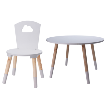 KidCollection KidCollection Table pour enfants Bois AVEC Chaise pour enfants - 60 x 60 x 41 cm