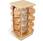 Nimma® Porte-épices - 16 pots d'épices inclus - Carrousel à épices sur pied - Porte-épices rotatif pour épices avec pots - Bambou