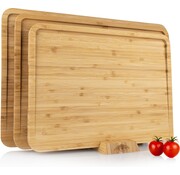 Nimma® Nimma Chopping Board Set with Holder - 3 sizes of Chopping Board - suitable as Drinks and Tapas boards - Bamboo