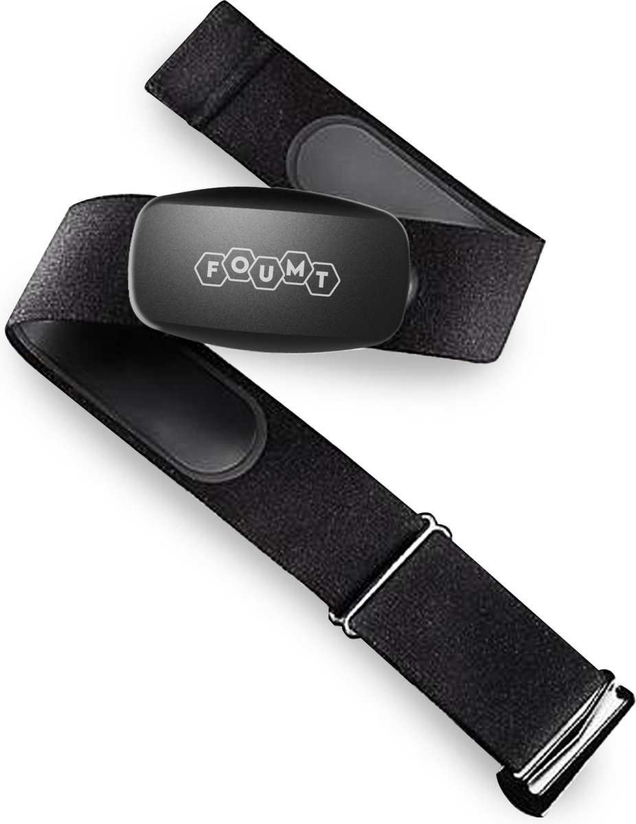 Foumt Moniteur de fréquence cardiaque - Moniteur de fréquence cardiaque avec sangle de poitrine - Moniteurs de fréquence cardiaque - Podomètre - Traceur d'activité - Bluetooth - Noir